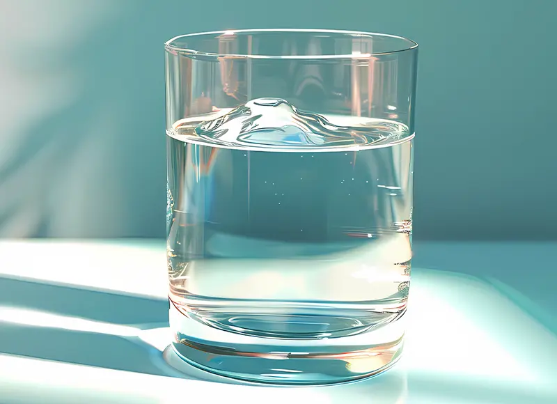 Glass of filtered water